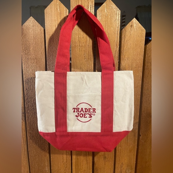 NWT Trader Joe’s Mini Canvas Tote Bag - Picture 2 of 6